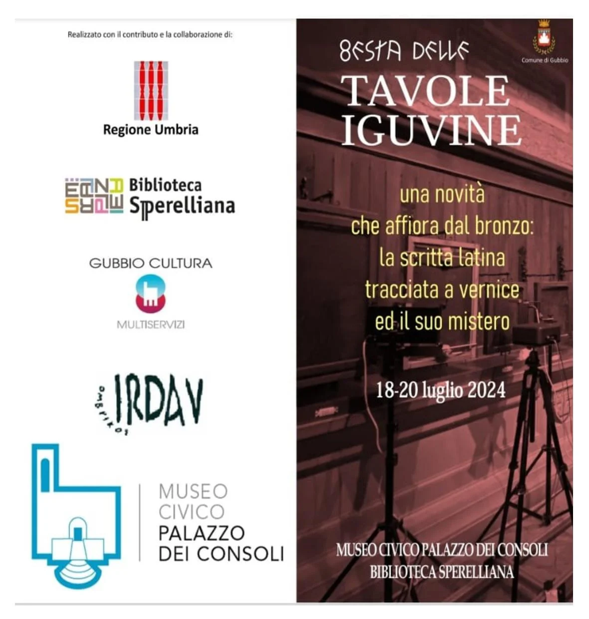 Festa delle Tavole Iguvine, 18 – 20 luglio 2024